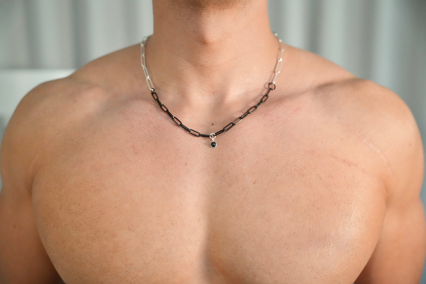 Black & Silver Necklace (Mixed Metal)