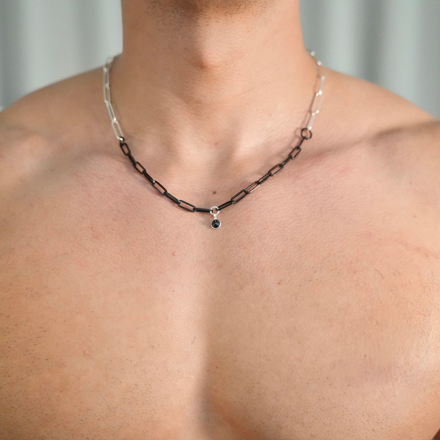 Black & Silver Necklace (Mixed Metal)