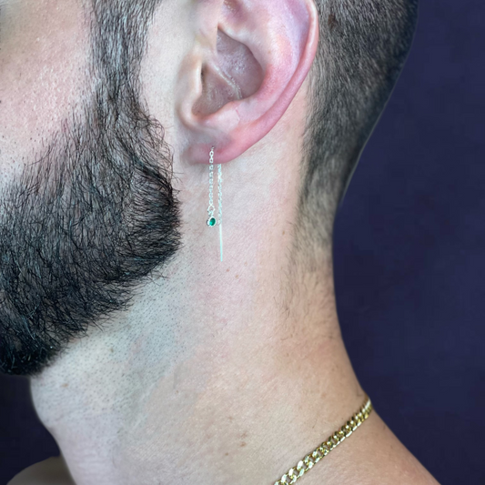 Gem Drip Earring (Silver)