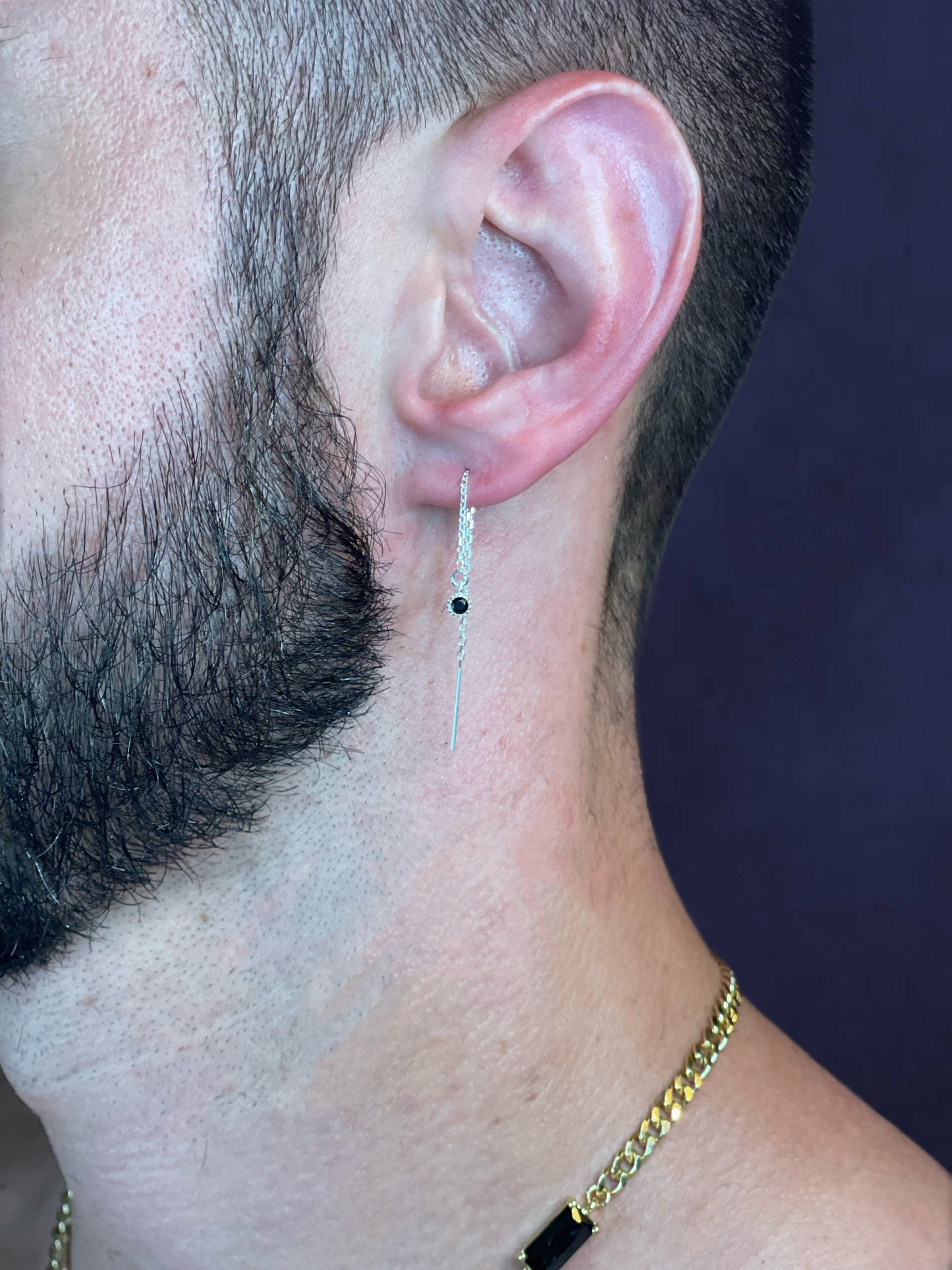 Gem Drip Earring (Silver)