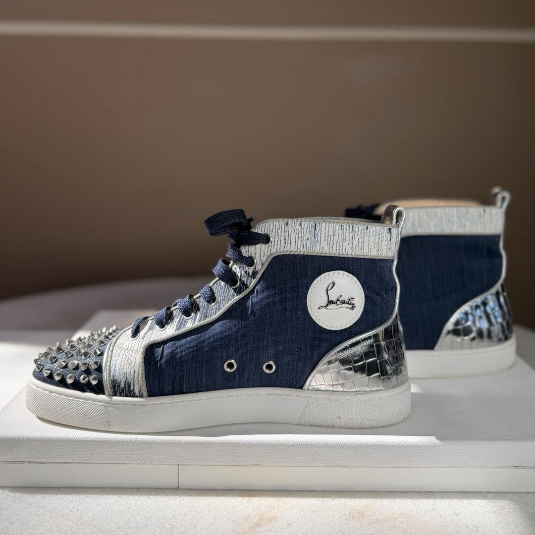 Christian Louboutin Men’s High top sneakers Lou Spikes Orlato Flat Version