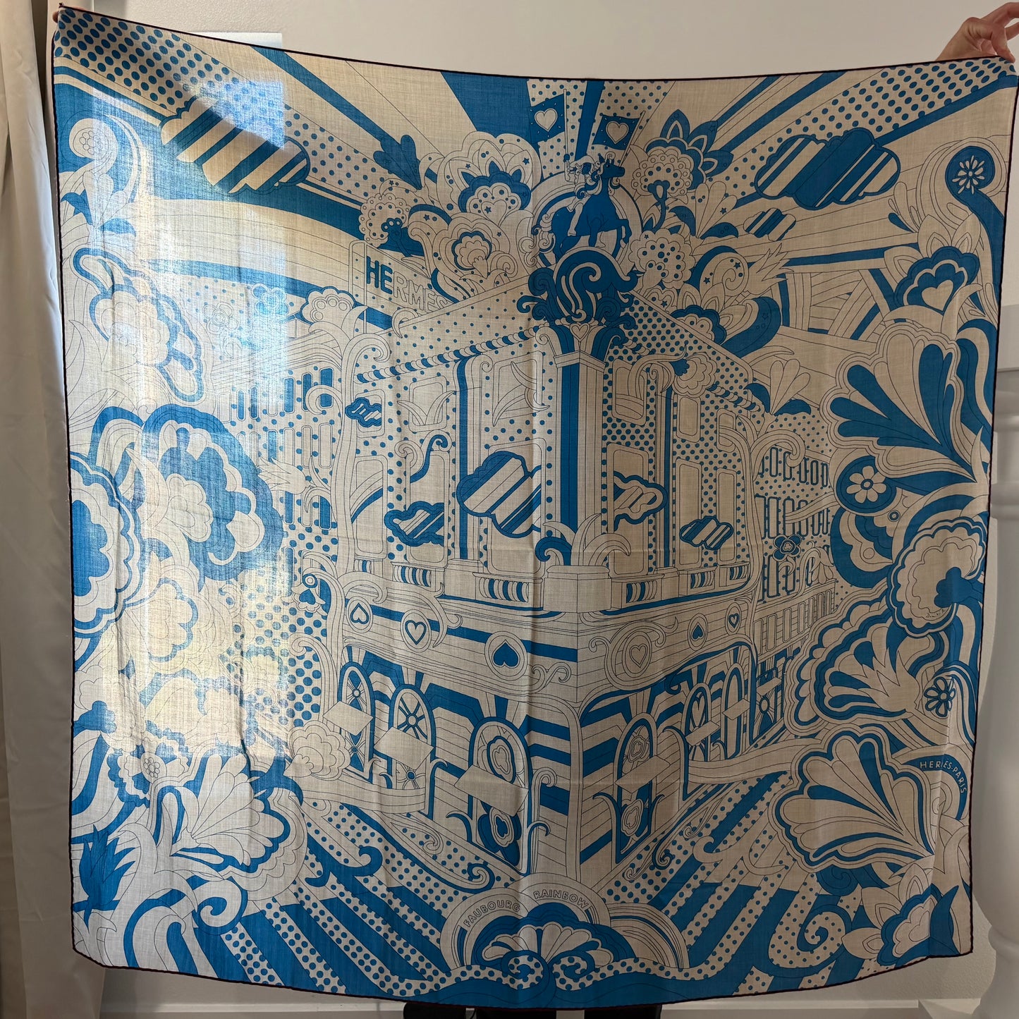 Hermès Shawl 140cm Faubourg Rainbow