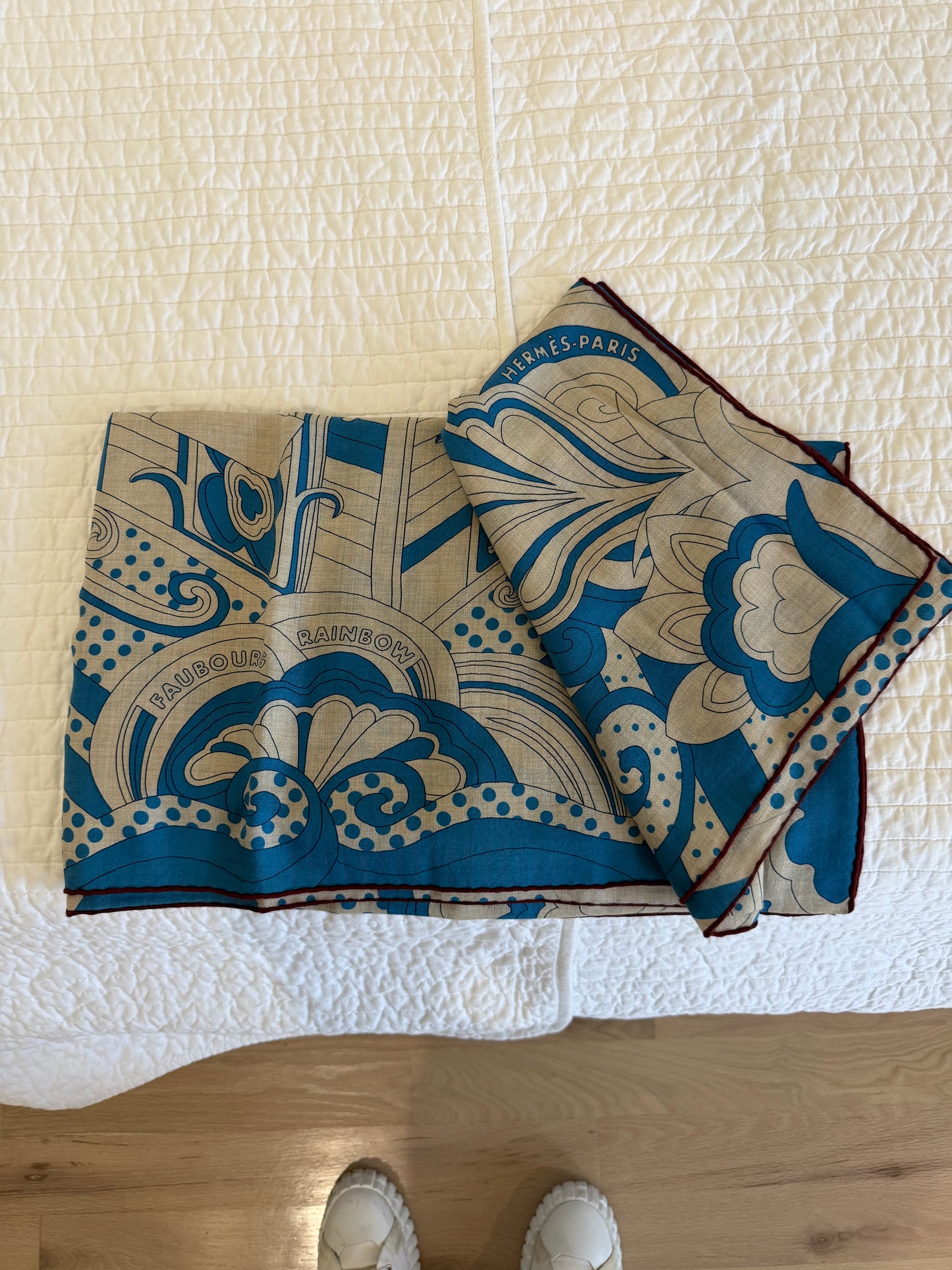 Hermès Shawl 140cm Faubourg Rainbow