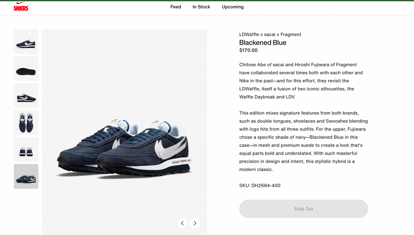 Nike x LDWaffle x Sacai x Fragment